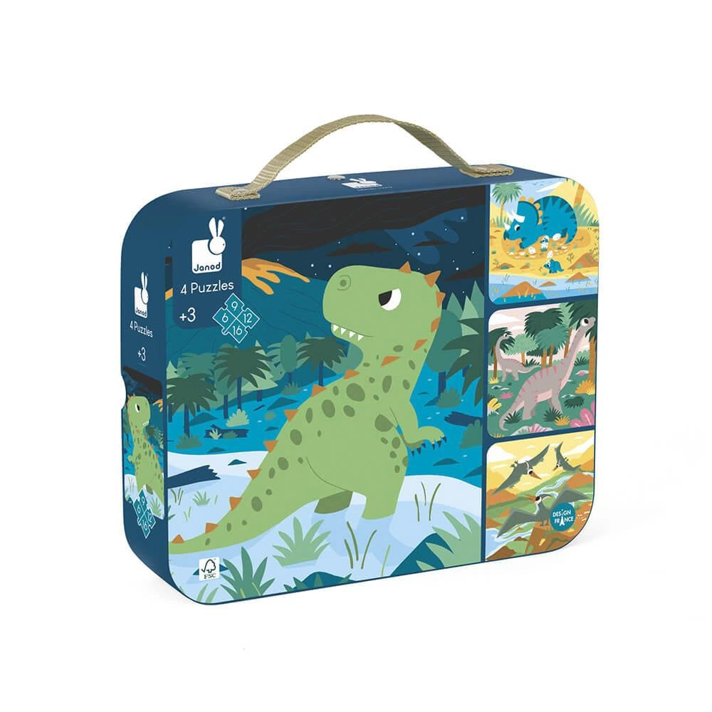 PUZZLES EVOLUTIFS DINOSAURES - 4 PUZZLES