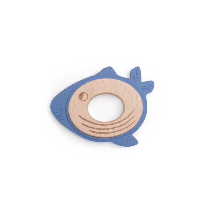 ANNEAU DE DENTITION BOIS ET SILICONE BALEINE - LES AVENTURES DE PAULIE