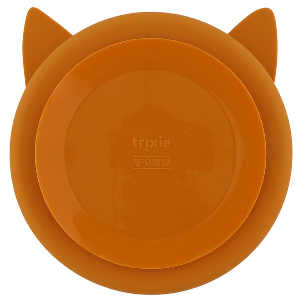 ASSIETTE AVEC VENTOUSE EN SILICONE ET COMPARTIMENTS - MR FOX